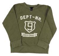 Khaki mikina s nápisom H&M