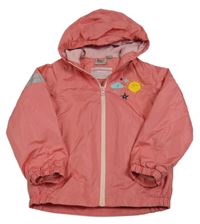 Lososová šušťáková jarná bunda s obrázkom a kapucňou Impidimpi