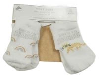 Nové - 2x bílé ponožky s nápisem Next