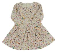 Sivo-farebné teplákové kvetované šaty s papoušky C&A