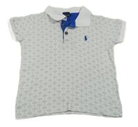 Bílo-černé vzorované polo tričko - Ralph Lauren