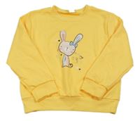 Žltá ľahká mikina s králikom shein