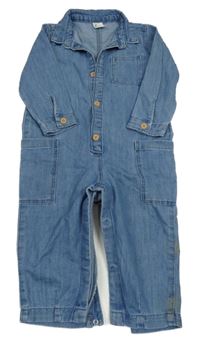 Modrý rifľový nohavicový overal H&M