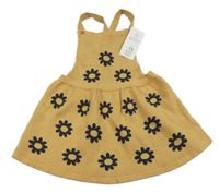 Nové - béžové úpletové šaty s kvetinami F&F