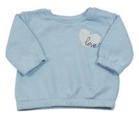 Svetlomodrá mikina so srdcem Primark