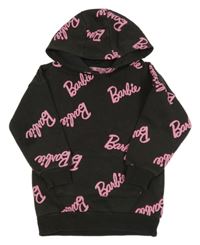 Tmavosivá mikina s nápismi a kapucí - Barbie Primark