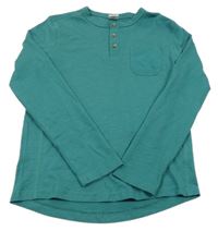 Tmavozelené tričko s gombíkmi hema