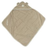Béžová froté osuška s kapucí s čumákem 