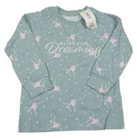 Nové - šedomodré pyžamové triko s baletkami Peacocks