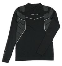 Černo-šedé vzorované thermo triko Kipsta