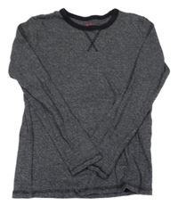 Tmavošedé pruhované triko H&M