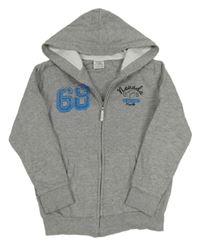 Sivá prepínaci mikina s číslom a kapucňou Avenue