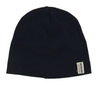 Tmavomodrá žebrovaná čepice s nášivkou H&M