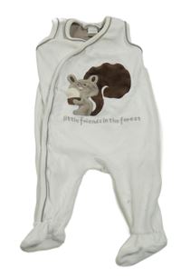 Bílé sametové dupačky s veverkou H&M