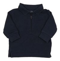 Tmavomodrá mikina s golierikom Next