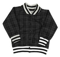 Černo-šedá kostkovaná baseballová mikina Ergee