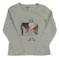 Sivé melírované tričko s dívkou Orchestra