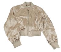 Pudrový saténový jarní crop bomber H&M