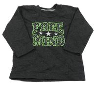 Tmavosivá mikina s nápisom