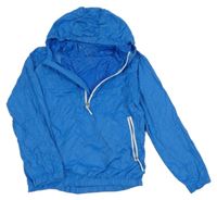 Svetlomodrá šušťáková jarná funkčná bunda s kapucňou Crane