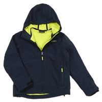 Tmavomodrá melírovaná propínací sportovní mikina s kapucí Yigga