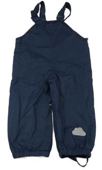 Tmavomodré šusťákové laclové kalhoty Topomini