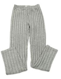 Sivé rebrované úpletové legíny Shein