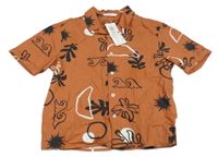 Nové - Okrovo-černá košile s obrázky M&S