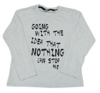 Biele tričko s nápisom