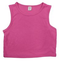 Ružový rebrovaný crop top Shein