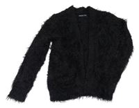 Čierny chlpatý svetrový cardigan Reserved