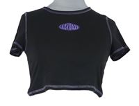 Dámské tmavošedé crop trčko s nápisom H&M