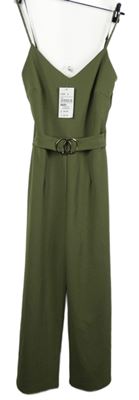 Dámský khaki kalhotový culottes overal s páskem Quiz 