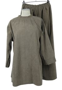 2set - Dámská hnědá manšestrová tunika + palazzo kalhoty 