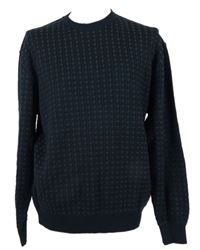 Pánsky tmavomodro-béžový vzorovaný sveter M&S