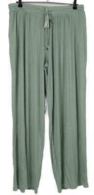 Nové - Dámske svetlozelené rebrované teplákové nohavice Primark