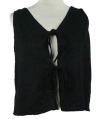 Dámská černá svetrová vesta na zavazování Primark