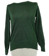 Dámský tmavozelený třpytivý lehký svetr Next 