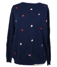 Dámsky tmavomodrý srdiečkovaný sveter Mango