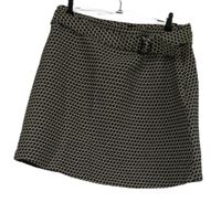 Dámská černo-vínová vzorovaná sukně s páskem F&F