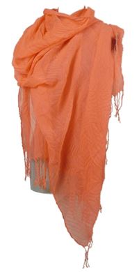 Nové - Dámská neonově růžová vzorovaná šála s třásněmi Dunnes 