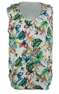 Dámsky bielo-farebný kvetovaný top TU