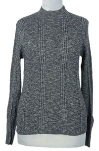 Dámsky sivý vzorovaný sveter so stojačikom New Look