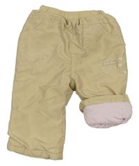 Béžové šusťákové zateplené kalhoty C&A