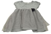 Šedá bavlněno/tylová tunika H&M