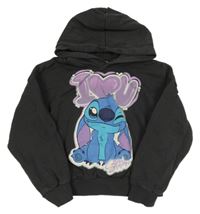 Tmavosivá crop mikina so Stichem a kapucňou H&M