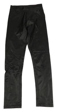 Čierne koženkové legíny Zara