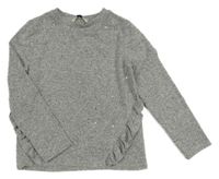 Sivé melírované úpletové tričko s kamienkami George