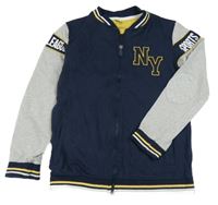 Tmavomodro-sivá prepínaci mikina s písmeny max