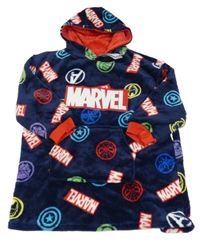 Nové - Tmavomodrá chlupatá oversize mikina Avengers s kapucí Primark vel.122-140